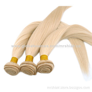 22-inch Blond Color Silk Straight European Virgin Hair Extensions
